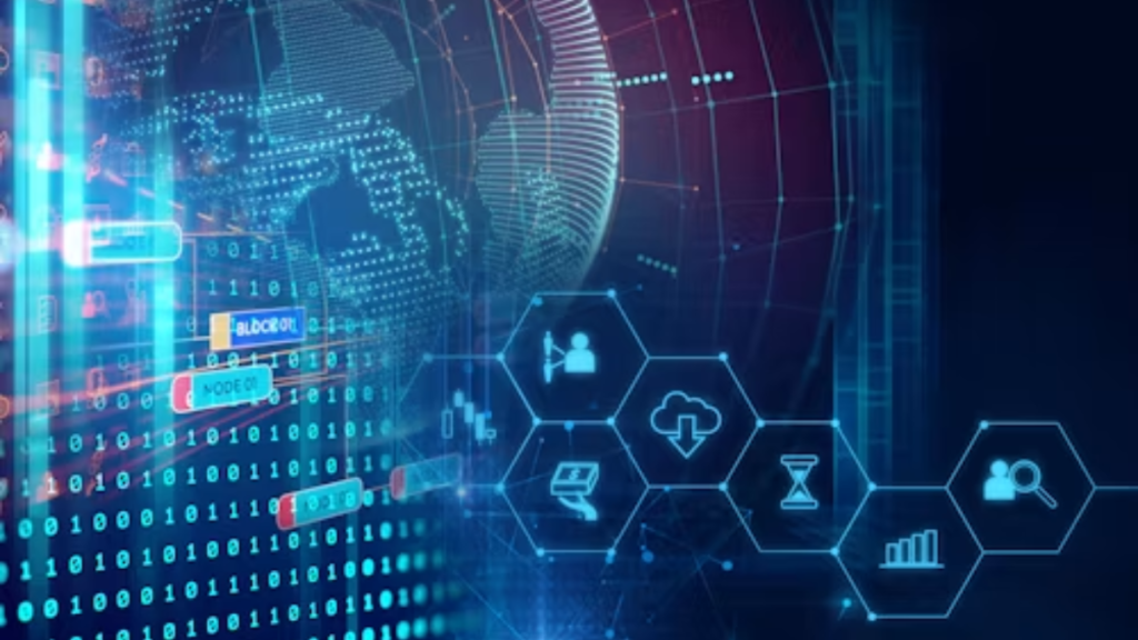Futuristic earth map technology